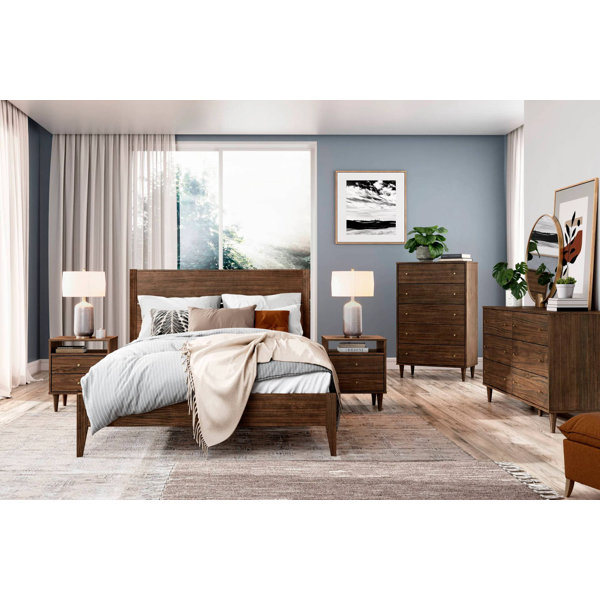 Grain Wood Furniture Mid Century Queen Bedroom Set (5Piece) Wayfair